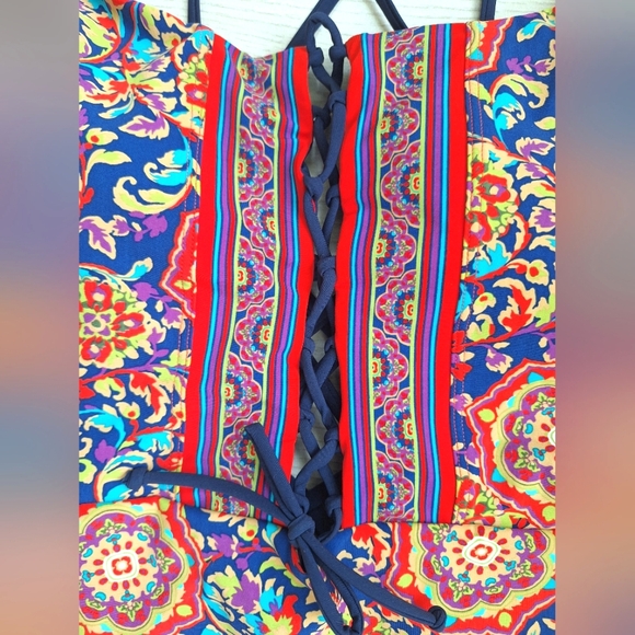 Skinny Dippers Women's Lace Up Front Removable Cup One-piece Swimsuit - Large - Picture 6 of 13